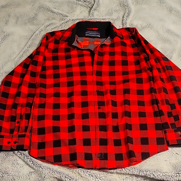 Rockwell Red Plaid Dress Shirt Medium - Picture 1 of 7